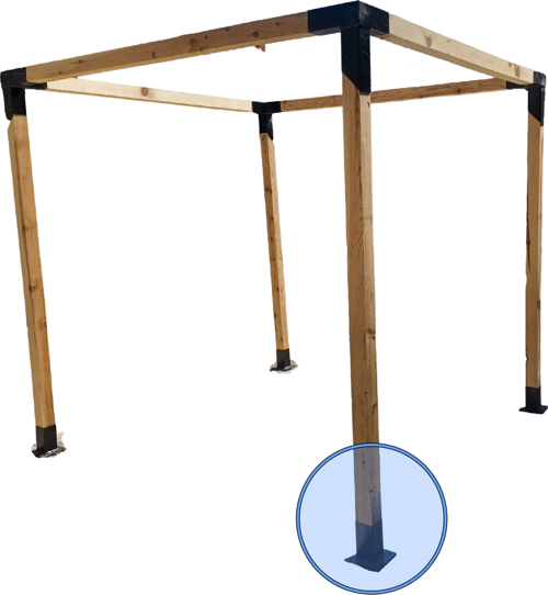 Ahşap Pergola Montaj 8x8 cm Ayağı Ayak Bahçe Ev Kamelya Pergole Demir Bağlantı Carpot Çardak Bungalov kiti