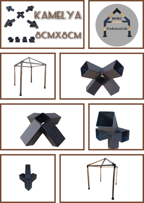 Ahşap Kamelya Çardak Pergola 8x8 cm Montaj Aparatı Seti Demir Bağlantı Braket Pergole Bungalov Bahçe Ev Çadır kiti