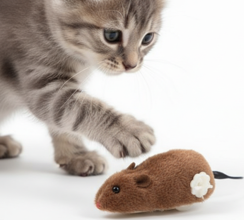 Kurmalı Fare Kedi Eğitim Oyuncağı Hareketli