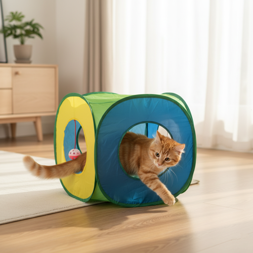 Oyuncak Toplu Kedi Oyun Tüneli Renkli ve Eğlenceli