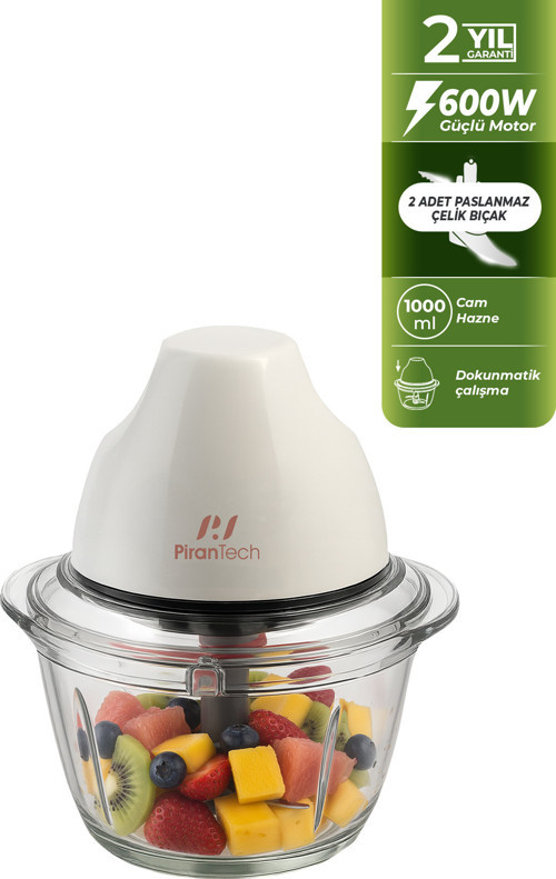 YH-11 Cam Hazneli Rondo – Dokunmatik Çalışma – Paslanmaz Çelik Bıçak – 2 Fonksiyonlu