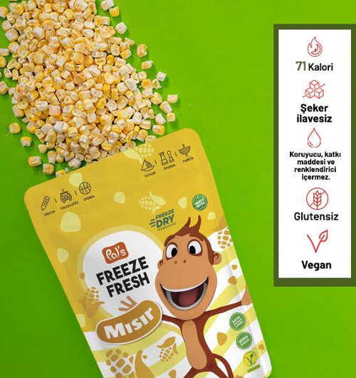 Pol’s Freeze Fresh Dondurularak Kurutulmuş Kukuli Mısır 25 gr
