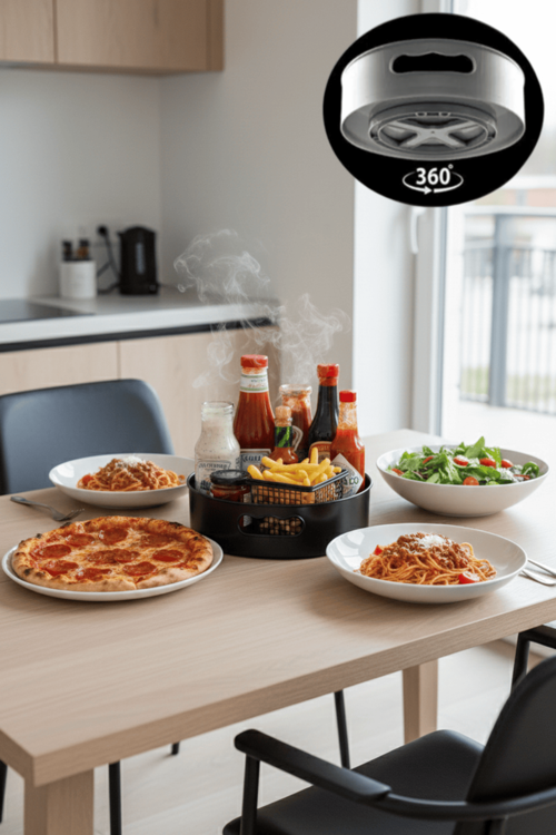 360 Derece Döner Siyah Banyo Mutfak Düzenleyici Organizer Toparlayıcı Tepsi MIT1288