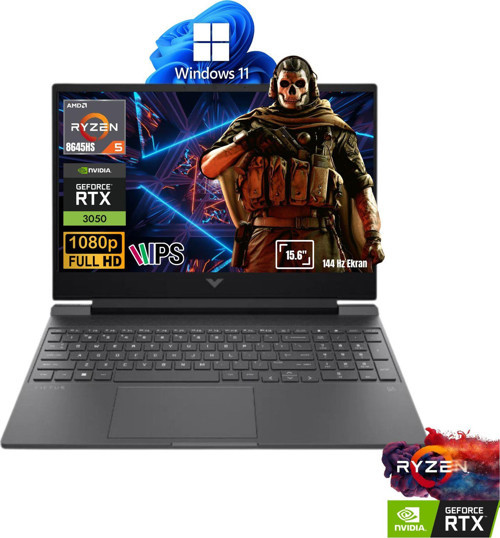 Victus Ryzen5 8645HS 8GB 2TB RTX3050 6GB IPS 144Hz 15.6" W11P Gaming Laptop B9KM2EA ATL23
