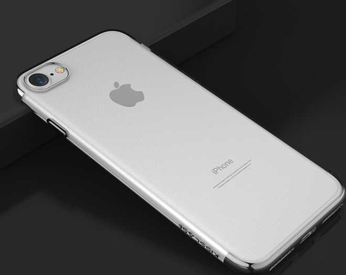 Apple iPhone SE 2020 Kılıf Dört Köşeli Lazer Silikon Kılıf