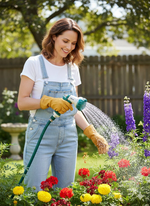 Bahçemarin Yuvarlak Başlıklı 6 Ayarlı Metal Hortum Tabancası