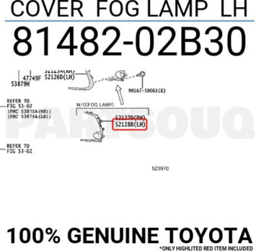 Toyota Corolla 201822 Ön Sis Lamba Kapağı Sol (Oem No: 81482-02B30)