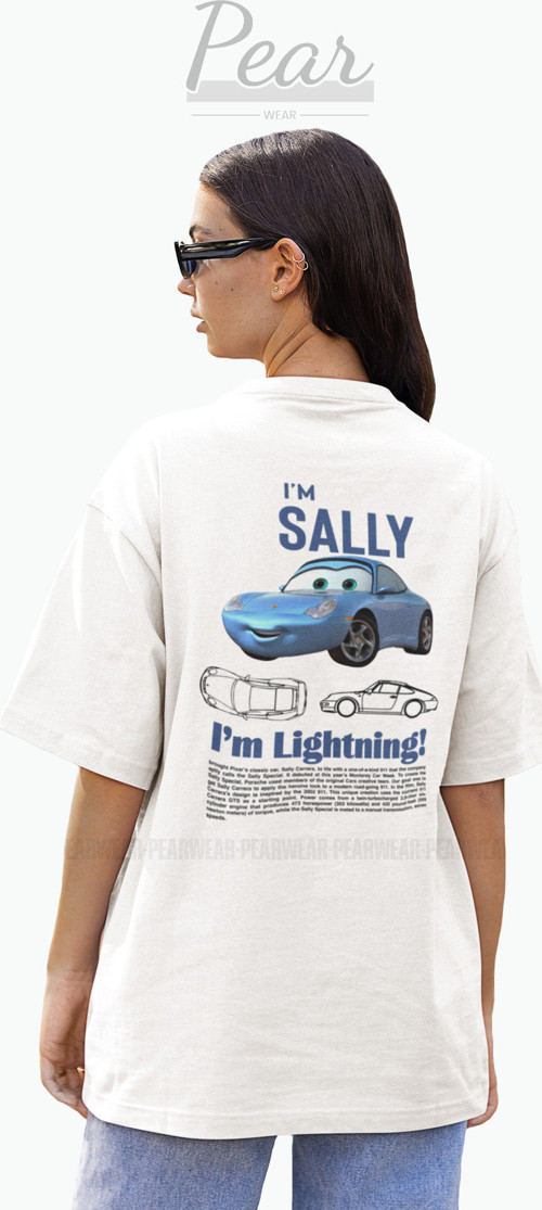 Sally Mcqueen Cars Baskılı Tişört Oversize T-Shirt
