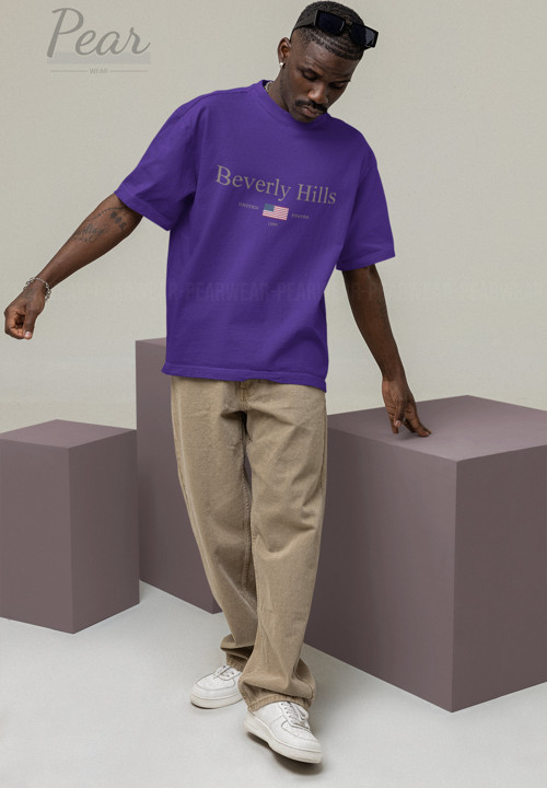 Beverly Hills Baskılı Unisex Tişört Oversize T-shirt