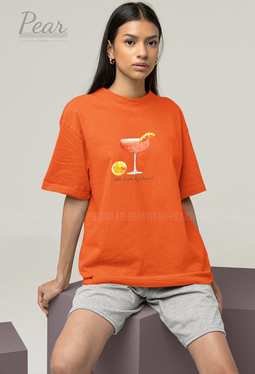 Kadeh Baskılı Oversize T-shirt