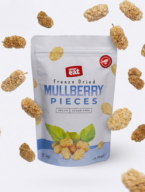 Beyaz Dut Kuru Meyve Cipsi - Dondurularak Kurutulmuş Freeze Dried Beyaz Dut Doypack 25 gr