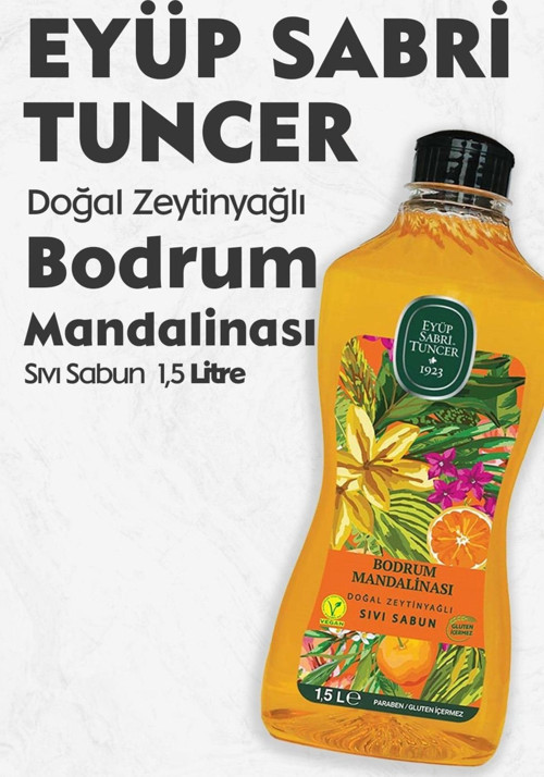 Bodrum Mandalinası Doğal Zeytinyağlı Sıvı Sabun 1500 Ml