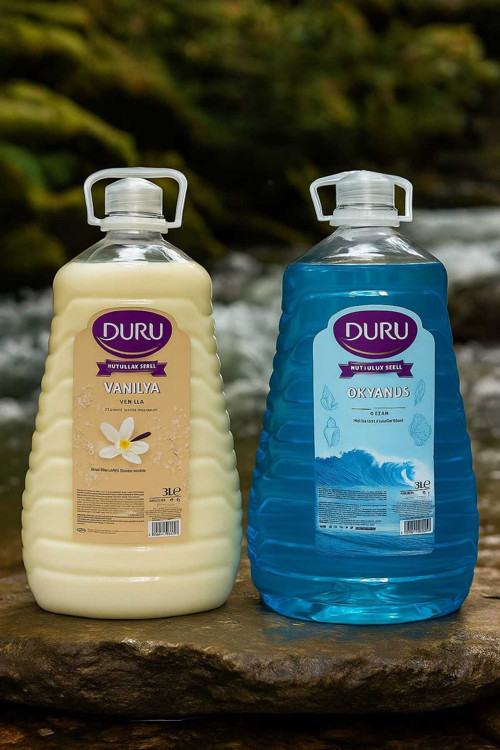 Mutluluk Serisi 2'Li Set X 3 Litre / Vanilya-Okyanus ( Saplı Ovma Topu Hediye)