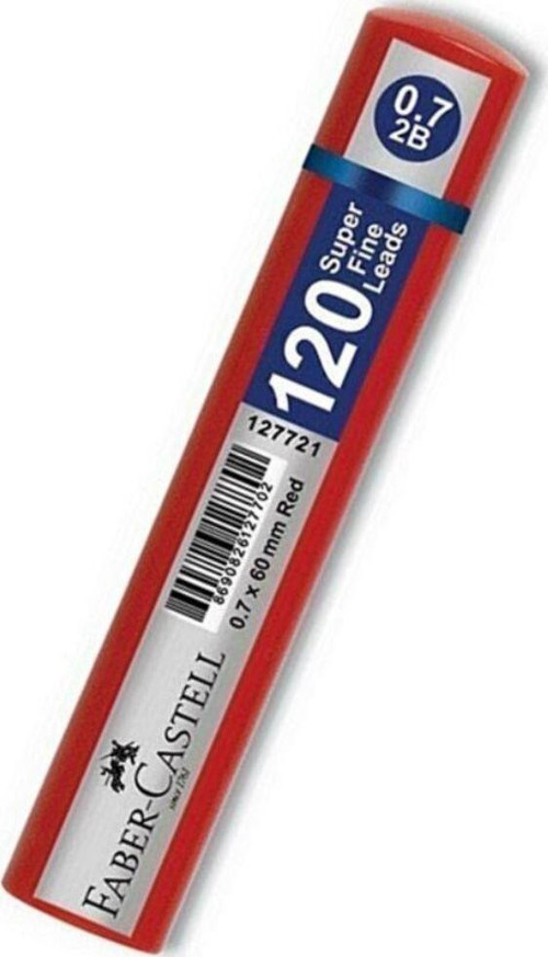 0.7 Kalem Ucu Min Faber Grip 2B 120 Li 0,7 Uç Kırmızı Tüp 1 Paket