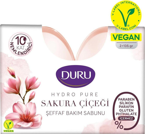 Duru Hydro Pure Sakura Çiçeği Şeffaf Bakım Sabunu 2X135G Vegan