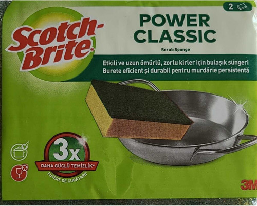 Power Klasik Bulaşık Süngeri Yeşil 8'Li Klasik Düz X 4 Paket Oluksuz ( 32 Sünger)