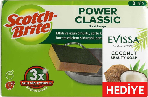 8'Li Yeşil Power Classic Düz Sünger / Oluklu Değildir.(Evissa 100 Gr. Güzellik Sabunu Hediye)
