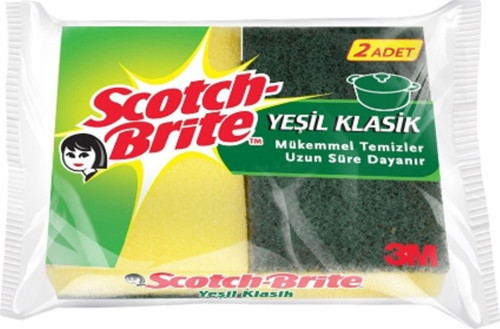 Power Classic Bulaşık Süngeri Yeşil 2'Li Düz Oluksuz Klasik X 6 Paket ( 12 Sünger)