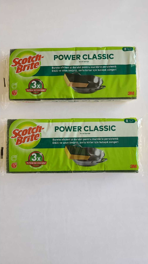 Yeşil Klasik Sünger 8'Li Eko Paket / 2 Paket / Oluklu Değildir.