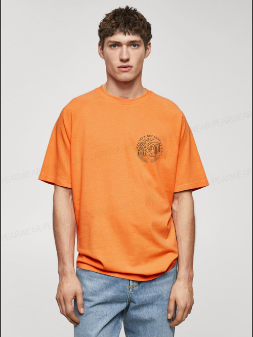 Lost Baskılı Erkek Pamuklu Oversize Tişört
