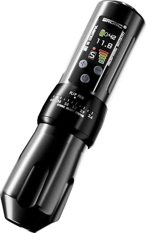Bronc X2 Stroke Ayarlı (2.6-4.0) Kablosuz Pen Dövme Makinesi - Siyah