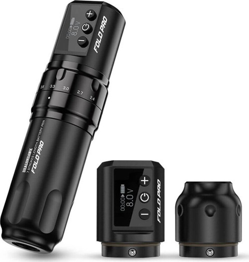 Fold Pro Dual Battery Ayarlanabilir Stroke Kablosuz Dövme Makinesi – Siyah