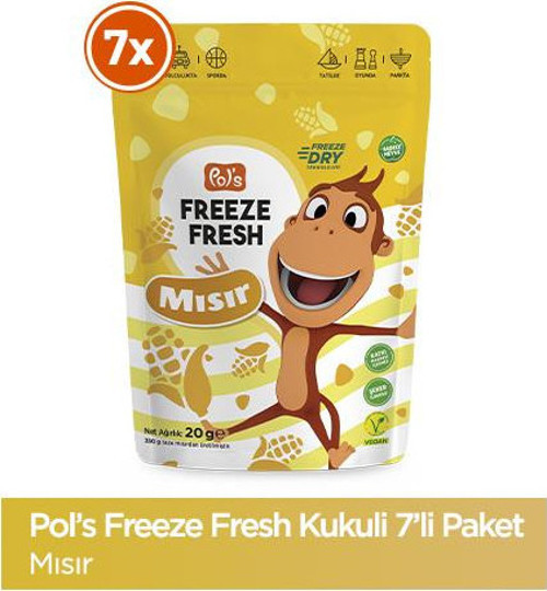 Pol's Kukuli Freeze Fresh Mısır 25 g x 7 Adet
