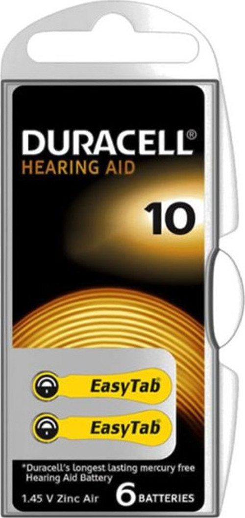 Duracell 10 No Kulaklık Pili (6'Lı Paket)