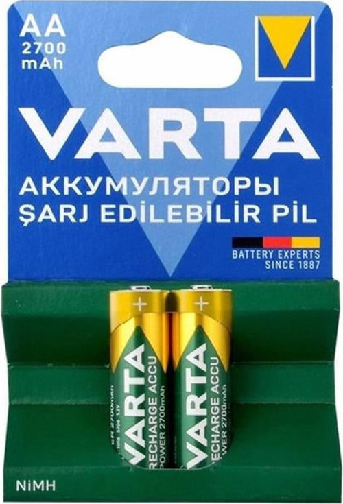 Varta Ni-Mh 1.2V 2700 Mah Hr6 Şarj Edilebilir Şarjlı Aa Kalem Pil (2'Li Paket)