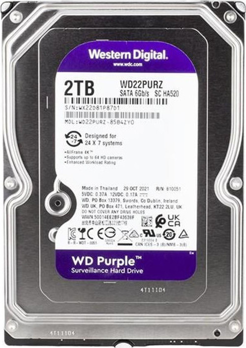 Western Digital Purple Wd22Purz 2 Tb Sata 6Gb/S 7-24 Güvenlik Harddisk