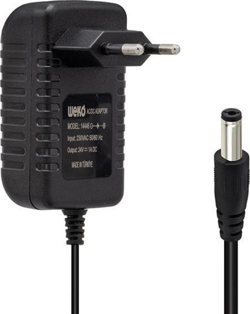 Weko 24 Volt 1 Amper 24 Watt Plastik Kasa Priz Tipi Adaptör (5.5X2.5 Uçlu)
