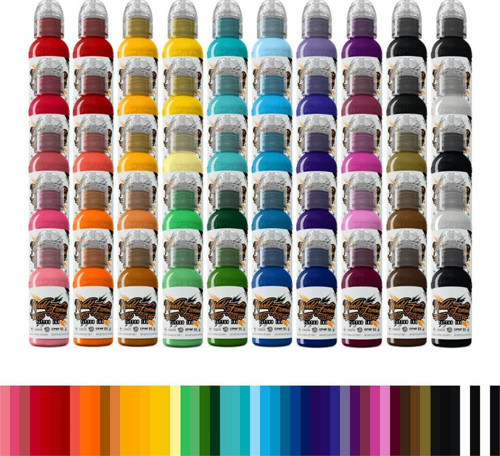 50 Color Set - World Famous Ink Dövme Boyası - 1oz/30ml