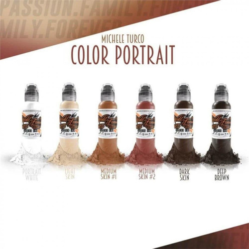 Michele Turco Portrait 6'lı Dövme Boyası Seti - World Famous Ink Dövme Boyası - 1oz/30ml