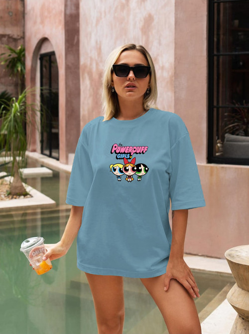 Powerpuff Girls Baskılı Unisex Oversize Tişört Baskılı Tshirt