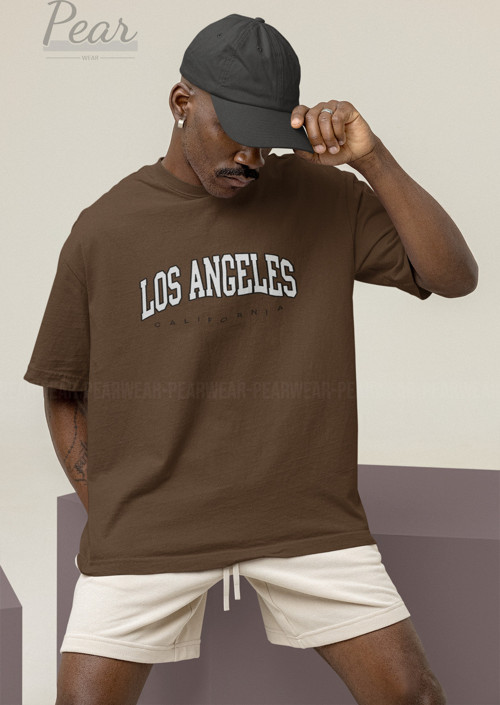Los Angeles Baskılı Unisex Tişört Oversize T-shirt