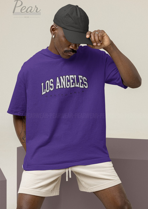 Los Angeles Baskılı Unisex Tişört Oversize T-shirt