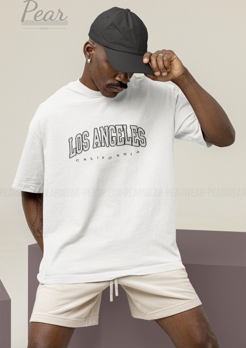Los Angeles Baskılı Unisex Tişört Oversize T-shirt