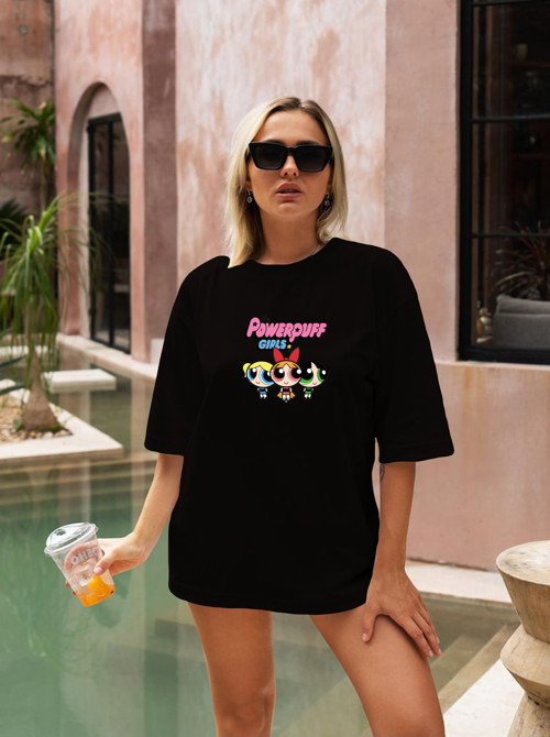 Powerpuff Girls Baskılı Unisex Oversize Tişört Baskılı Tshirt