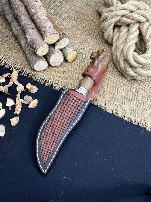 Outdoor Bıçak Rambo Bıçağı Avcı Bıçağı Kamp Malzemesi Paslanmaz Çelik Deri Kılıflı Hediyelik Eşya