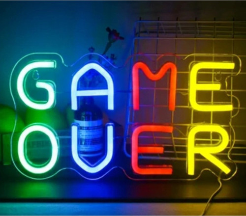 GAME OVER Tasarımlı Neon Led