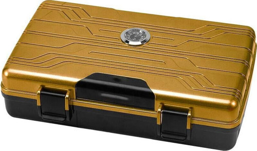 Seyahat Tipi Puro Kutusu Humidor Gold (10Cigar)