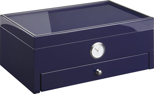 Italy Handmade Humidor Puro Kutusu - Roma Collection- Special Club Edition- Blue - 100's