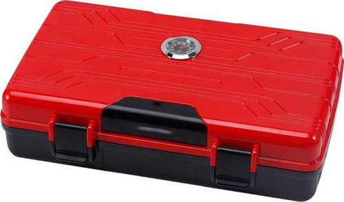 Seyahat Tipi Puro Kutusu Humidor Kırmızı(10Cigar)