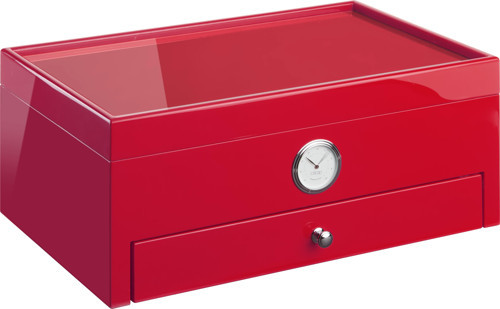 Italy Handmade Humidor Puro Kutusu - Roma Collection- Special Club Edition- Red - 100's