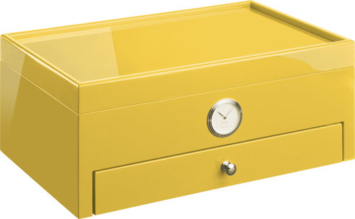 Italy Handmade Humidor Puro Kutusu - Roma Collection- Special Club Edition- Yellow - 100's