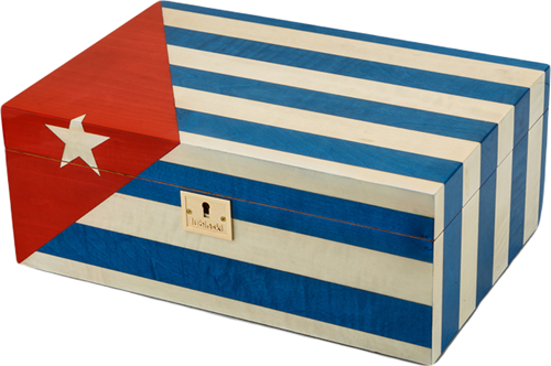 Cedar Puro Kutusu Humidor Cuba Flag 50s