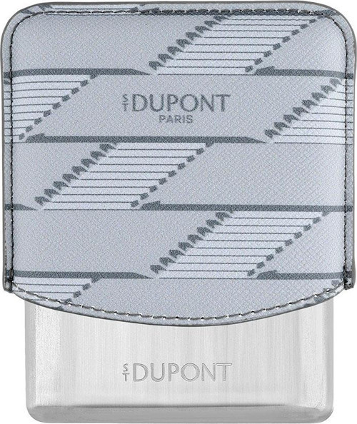 S. T. Dupont S.T. Dupont Coated Canvas Monogram Parlak Gri Deri Cigarillo Kılıfı 183180