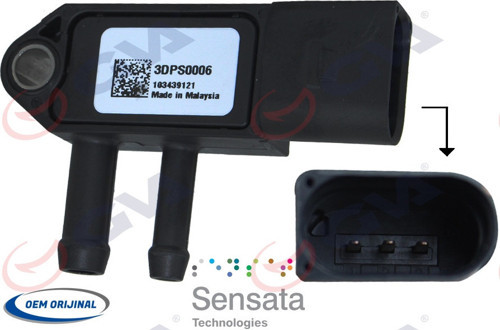 Egzoz Basınç Sensörü 3 Fiş Crafter-T5-Golf-Passat Axd-Bjk-Bjm-Cay-Bxe 04- 07Z906051A-03G906051A-0769