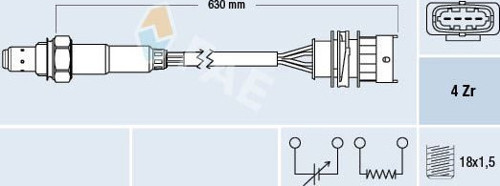 Oksijen Sensörü Ön Astra G-Corsa C 1.4 16V-Astra G-Zafıra-Merıva-Vectra C 1.6 16V 00> 93189974-85