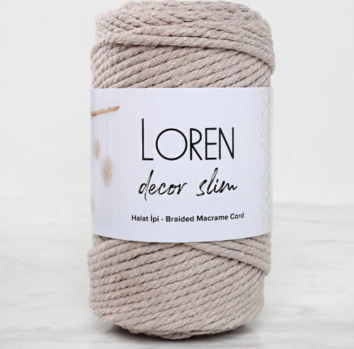 Loren Decor Slim 3 Büküm Makrome İpi Bej - L049